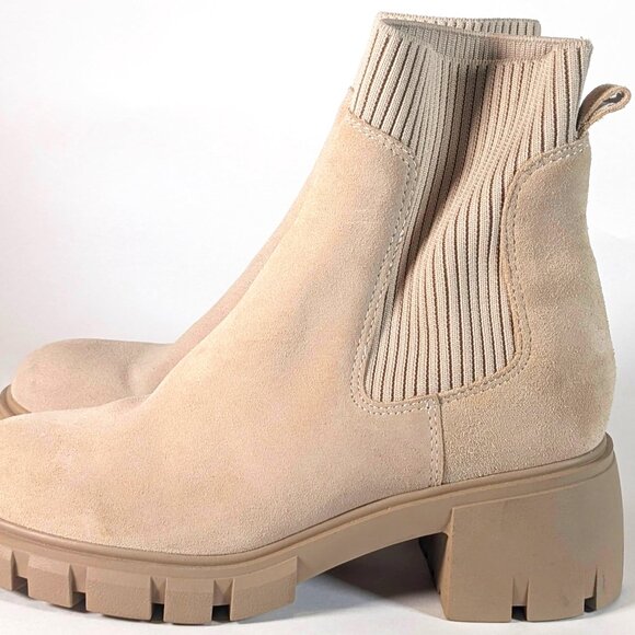 Steve Madden Women's Cream/Tan Ankle High Boots - Size 8.5M with slight heel - Picture 3 of 6